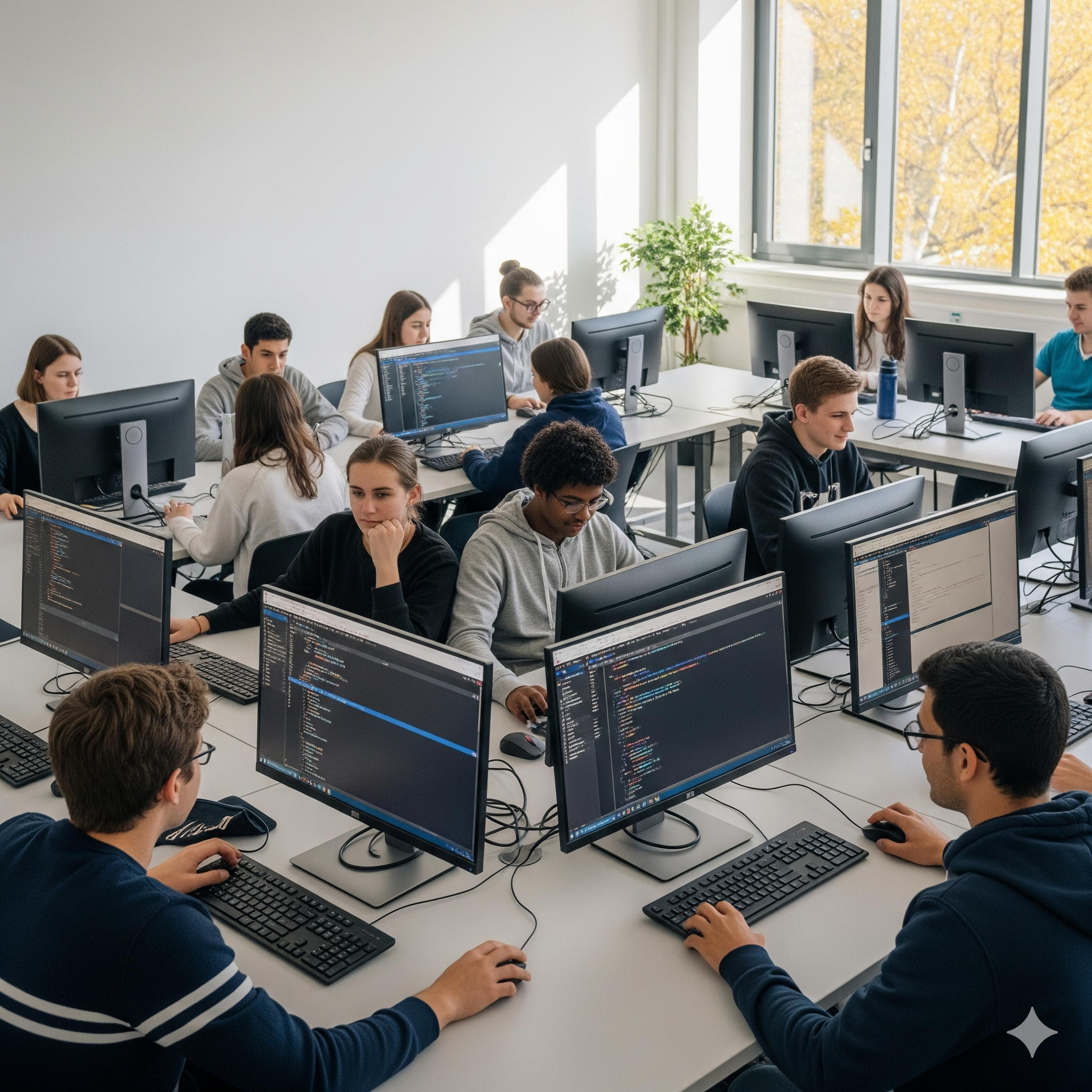 Student doing coding